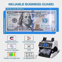 2 CIS UV/IR/MG/MT Counterfeit Detection Currency Money Counter Machine 500bills