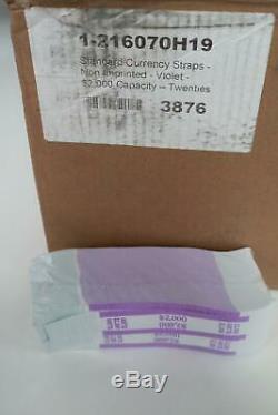 20,000x Purple Money Bands $2000 Twenties Currency Strap Self Adhesive Quik Stik