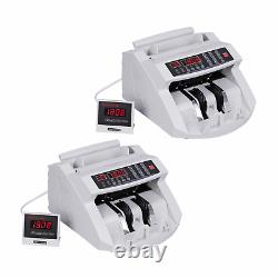 2PCS Money Bill Cash Counter Bank Machine Currency Counting UV MG Counterfeit