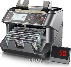 Bill Counter Money Counting Machine Multi-Currency Counterfeit Detector UV MG US