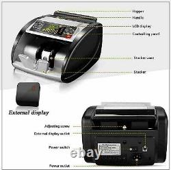 Bill Money Counter Machine Currency Cash Count Counting Counterfeit Detector 6CD