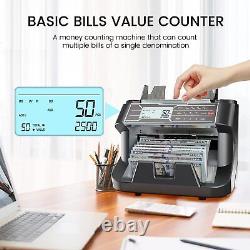 Bill Money Counter Machine Currency Cash Count Counting Counterfeit Detector LCD