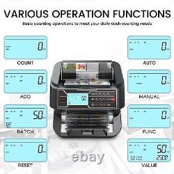 Bill Money Counter Machine Currency Cash Count Counting Counterfeit Detector Top