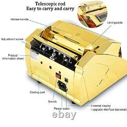 CXWAWSZ Gold Money Counter Machine with Manual Value Count US Currency UV/MG/