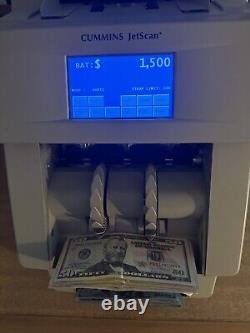 Cummins JetScan model 4096 2-Pocket Currency Scanner Excellent Shape Little Use