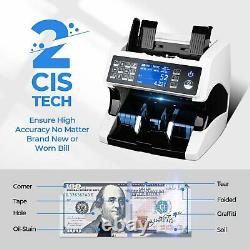 MUNBYN Bill Money Counter Multi Cash Currency Auto Bank Machine 2CIS/UV/IR/MG/MT