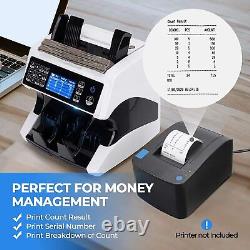 MUNBYN Commercial Bill Counter Mixed/Single Denomination Multi Currency Detector