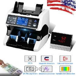MUNBYN Money Bill Cash Counter Currency Counting Counterfeit Detect Bank Machine