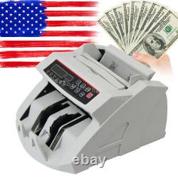 Money Bill Cash Counter Bank Currency Counting Machine &MG Counterfeit Detect