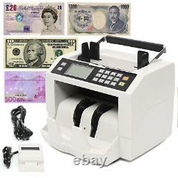 Money Bill Cash Counter Bank Machine Currency Counting Magnetic+Power Cable Sale