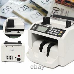 Money Bill Cash Counter Bank Machine Currency Counting Magnetic+Power Cable Sale