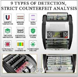 Money Bill Currency Counter Counting Machine Counterfeit Detector UV MG Cash ``