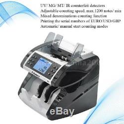 Money Bill Currency Counter Counting Machine Counterfeit Detector UV MG IR N3I7