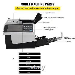 Money Cash Counter Currency Counting Counterfeit Detect Bank Machine UV IR MG