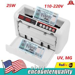 Money Counter Bill Cash Currency Counting Machine Counterfeit Detector UV & MG