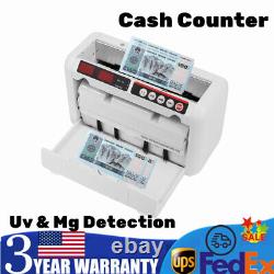 Money Counter Bill Cash Currency Counting Machine UV MG Counterfeit Detector USA