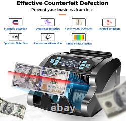 Money Counter Machine Bill Currency Counting Cash UV MG Counterfeit Detection