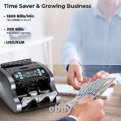 Money Counter Machine Bill Currency Counting Cash UV MG Counterfeit Detection