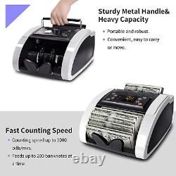 Money Counter Machine Currency Cash Bank Sorter Counterfeit Count 2Year Warranty