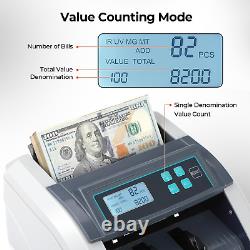 Money Counter Machine Currency Cash Bank Sorter Counterfeit Detection Bill count