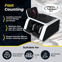 Money Counter Machine, Professional Multi-Currency Counting, Counterfeit Bill De