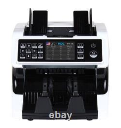 Multi-Currency Combination Vertical Banknote Counter Dual CIS Image Scanning