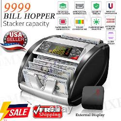 New Money Bill Cash Counter Bank Machine Currency Counting UV MG Counterfeit US