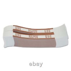 Pap-R Products Currency Straps, Brown, $5,000 In $50 Bills, 1000 Bands/pack, Cas