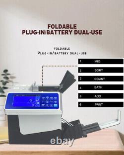 Portable Bill Money Counter UV/MG/IR Counterfeit Detection Bill Counter Currency
