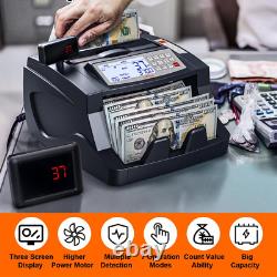 Professional Multiple Currencies Money Counter Machine, 3 Screen Display, UV/MG/