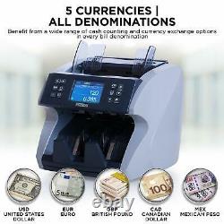 Promnico Money Bill Counter Machine Cash Value Counting for Multiple Currency
