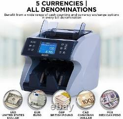 Promnico Money Counter for Multiple Currencies And Counterfeit Detection Gray