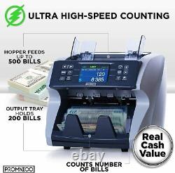 Promnico Money Counter for Multiple Currencies & Counterfeit Detection