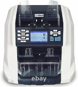 Ribao BCS-160 2-Pocket Mixed Currency Value Counter and Sorter, with Dust Cover