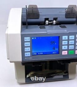 Ribao BCS-290 2-Pocket Mixed Currency Banknote Cash Money Bill Counter Sorter VG