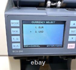 Ribao BCS-290 2-Pocket Mixed Currency Banknote Cash Money Bill Counter Sorter VG