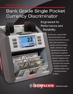 Semacon S-2200 Bank Grade Single Pocket Banknote Discriminator Currency Counter