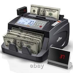TOPSHAK Professional Multiple Currencies Money Counter Machine, 3 Screen Display
