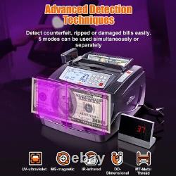 TOPSHAK Professional Multiple Currencies Money Counter Machine, 3 Screen Display