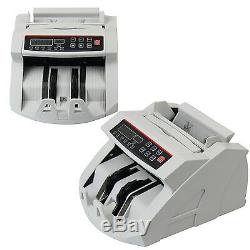 US LED Money Bill Currency Counter Machine Counterfeit Detector UV MG Cash Bank