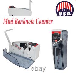 US Mini Banknote Counter Cash Currency Counting Machine AC or Battery Powered